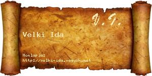 Velki Ida névjegykártya